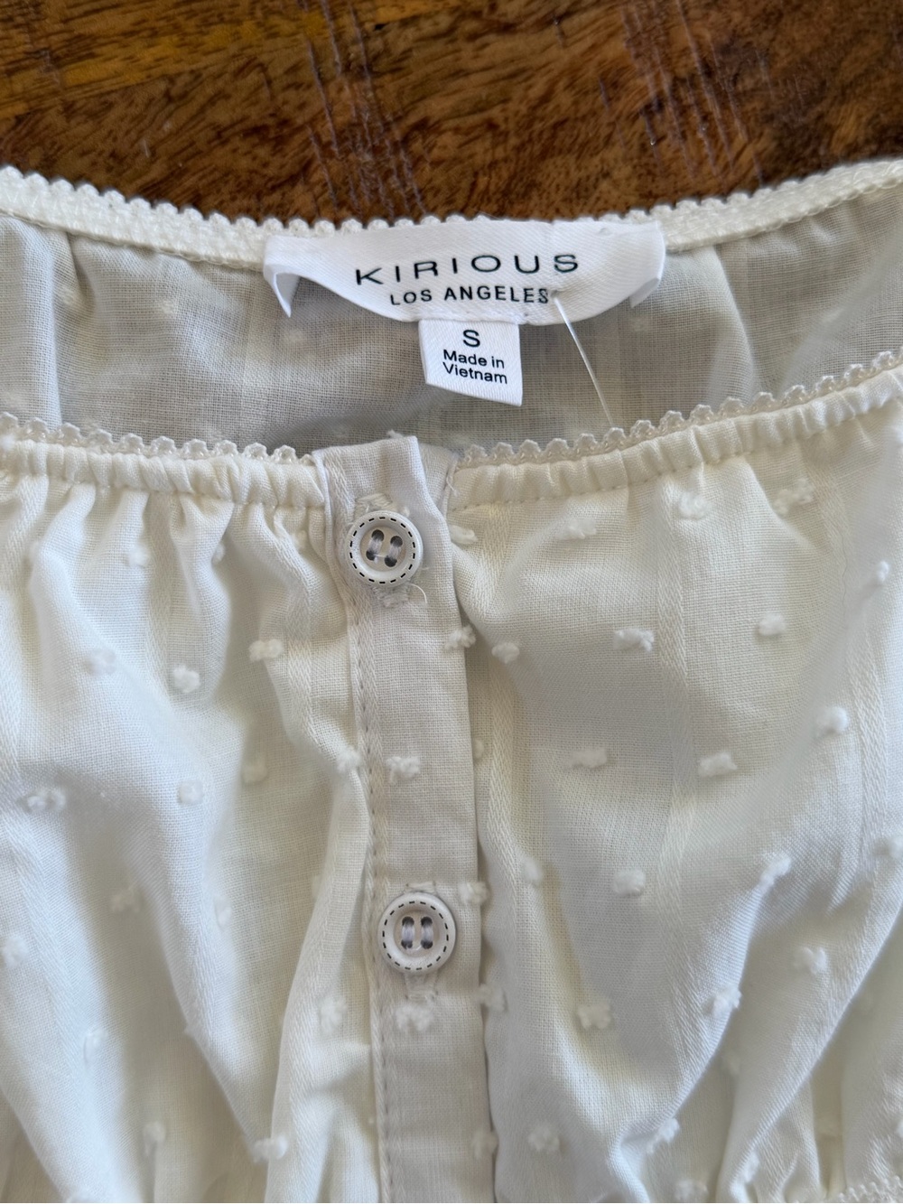 KIRIOUS Los Angeles White Peplum Top | NWT | Size Small | 100% cotton - Picture 3 of 7
